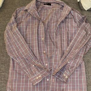 Banana Republic Red and Blue Plaid Casual Shirt
